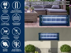 Vendita online di ZANZARIERA CON TELECOMANDO E VASSOIO REMOVIBILE 70X9CM H 27CM 40W