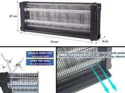 Vendita online di ZANZARIERA CON TELECOMANDO E VASSOIO REMOVIBILE 70X9CM H 27CM 40W