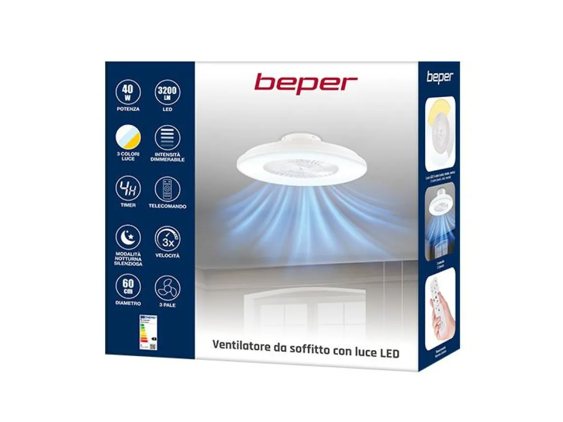 VENTILATORE DA SOFFITTO CON LUCE LED