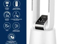 VENTILATORE E PURIFICATORE D'ARIA CON TELECOMANDO 50W DIAM. 25 H. 96CM