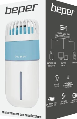 VENTILATORE RICARICABILE CON NEBULIZZATORE