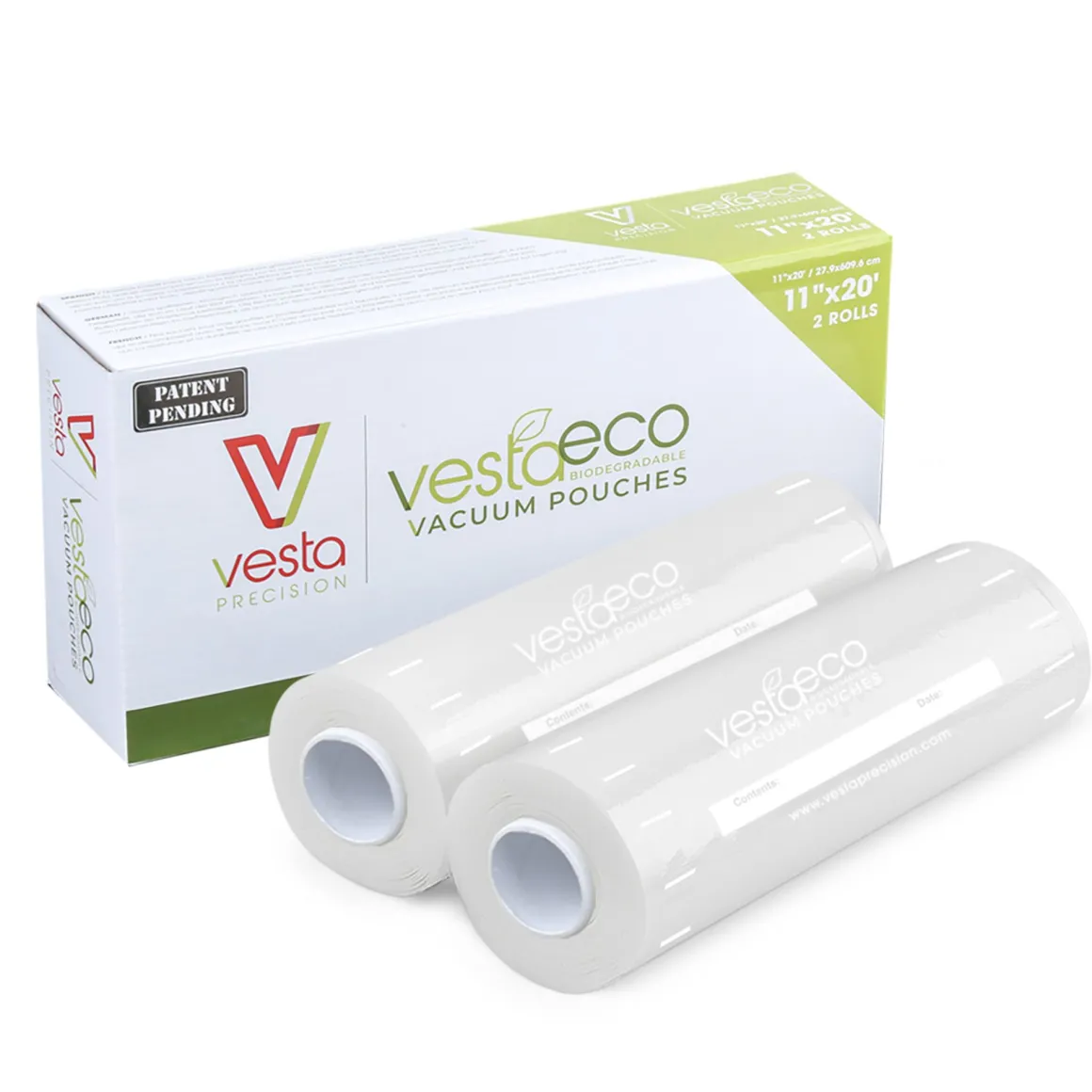 VESTA - SET 2 ROTOLI BIODEGRADABILI X SOTTOVUOTO 28X609CM TRASPARENTI