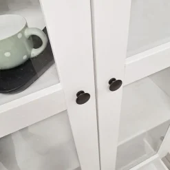 Vetrina bianca: vetrina bianco opaco in legno massello