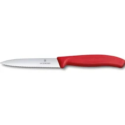 VICTORINOX - SPELUCCHINO ONDULATO ROSSO LINEA SWISS CLASSIC 8CM