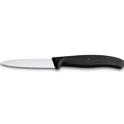 VICTORINOX - SPELUCCHINO ONDULATO NERO LINEA SWISS CLASSIC 8CM