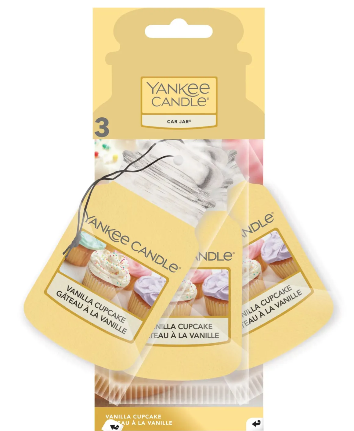 YANKEE CANDLE - SET 3 CAR JAR VANILLA CUPCAKE: vendita online YANKEE CANDLE - SET 3 CAR JAR VANILLA CUPCAKE in offerta