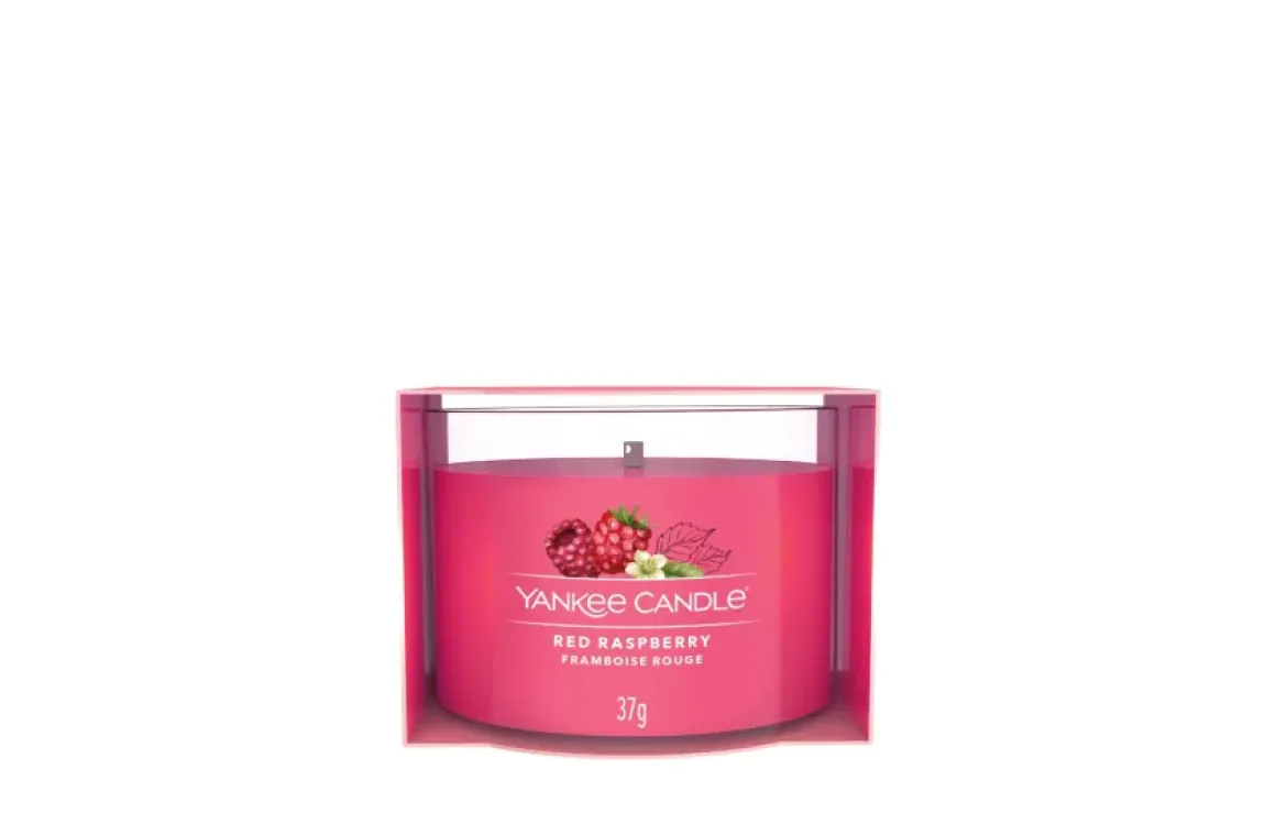YANKEE CANDLE - CANDELA VOTIVE IN VETRO RED RASPBERRY: vendita online YANKEE CANDLE - CANDELA VOTIVE IN VETRO RED RASPBERRY in offerta
