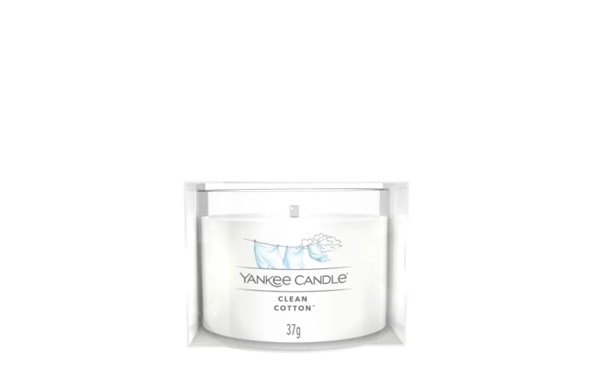 YANKEE CANDLE - CANDELA VOTIVE IN VETRO CLEAN COTTON: vendita online YANKEE CANDLE - CANDELA VOTIVE IN VETRO CLEAN COTTON in offerta