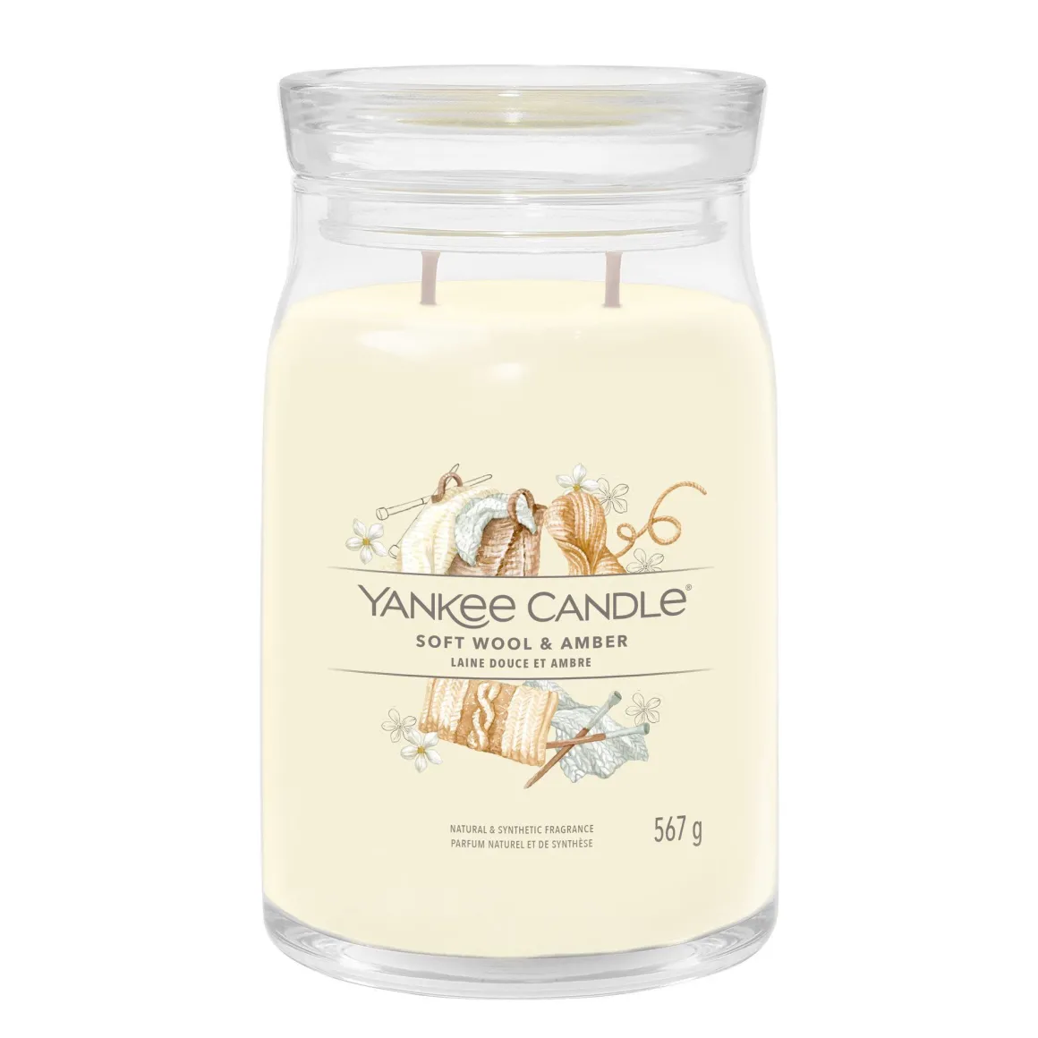YANKEE CANDLE - GIARA GRANDE 2 STOPPINI SOFT WOOL AMBER: vendita online YANKEE CANDLE - GIARA GRANDE 2 STOPPINI SOFT WOOL AMBER in offerta